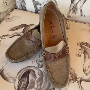 Martin Dingman Classic Diamond Suede Penny Loafers